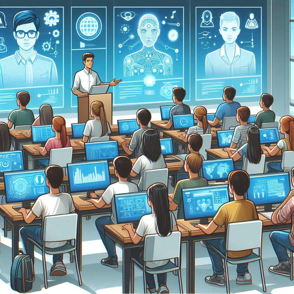 Teens attending Artificial Intelligence class. 